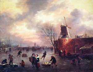 Scena di pattinaggio invernale da Claes Molenaer